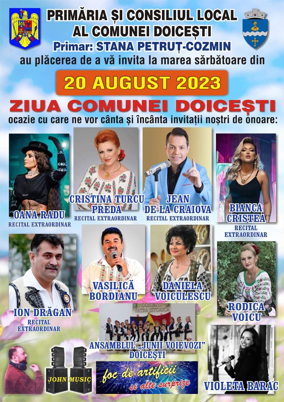 Mare sărbătoare la Doicești, pe 20 august