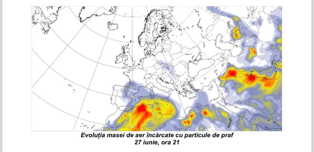 ALERTĂ: ANM anunță că un val de praf saharian va veni peste România , în perioada 26 iunie,  ora 3:00 - 27 iunie ora 21:00